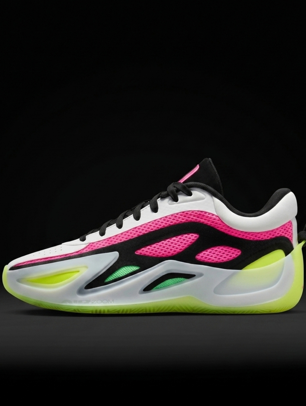 Jordan Women's White Black Pink Neon Green Low-Top Sneakers